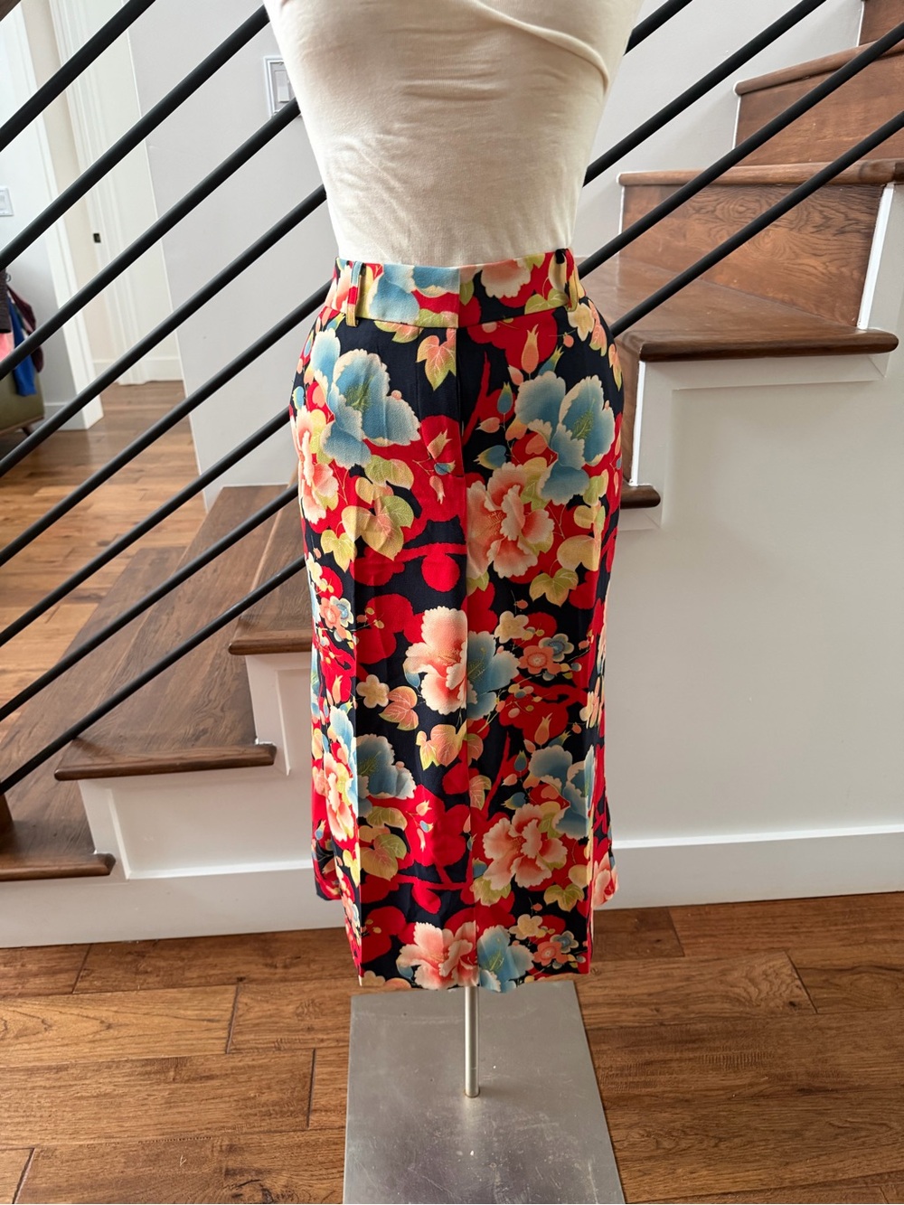 Loft Floral Midi Pencil Skirt